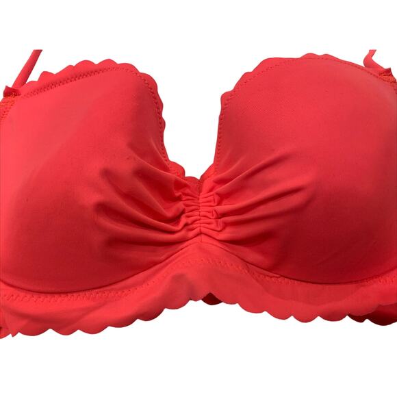 Victoria's Victoria Secret Bikini Top Pink Padded Halter Fringe Size 34B - EUC - Picture 3 of 7